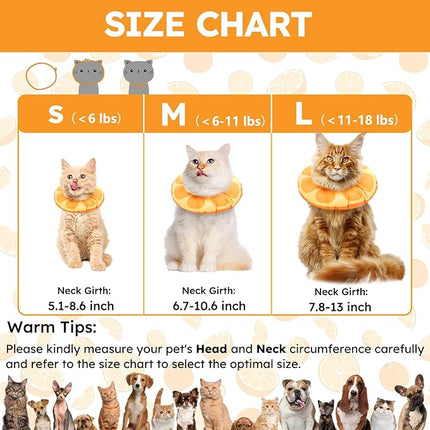 Cat Cone Collar Soft, Waterproof Cat Recovery Collar for Wound Healing Cute Donut Adjustable Kitten Cones to Stop Licking Comfortable NEC Elizabethan Collars for Cats Kittens After Surgery