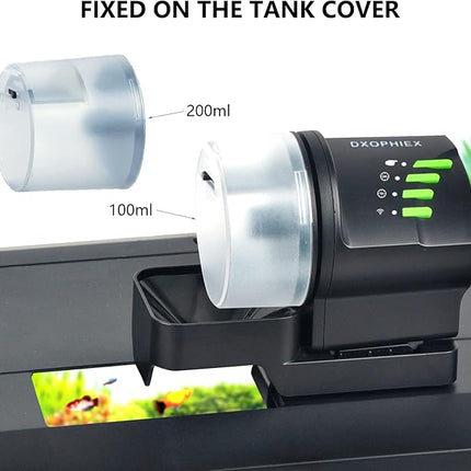 DXOPHIEX WiFi Fish Feeder Automatic Fish Feeder Automatic Dispenser Vacation for Aquarium and Turtle Tank with Feeding Ring