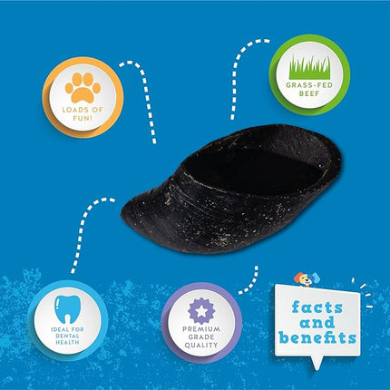 Jack & Pup Cow Hooves for Dogs, Natural Long Lasting Dog Hooves for Large and Small Breeds, Single Ingredient Cow Hoof, Dog Treats Alternative for Rawhide and Bully Sticks - 8 Pack