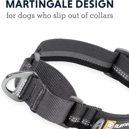 Ruffwear, Web Reaction Dog Collar, Escape-Proof Security Buckle, Adjustable Anti-Slip Martingale Collar with Durable Nylon Tubelok Webbing & Silent ID Attachment, Blue Pool, 20"-23"