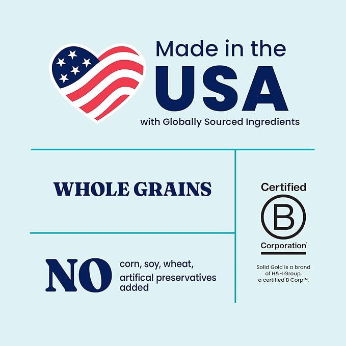 Solid Gold Toy & Small Breed Dog Food Dry Small Bites – Real Bison & Healthy Whole Grain Dogfood – Potato Free, High Fiber Healthy Dog Kibble w/Probiotics for Gut Health – NutrientBoost™ – 11 lb