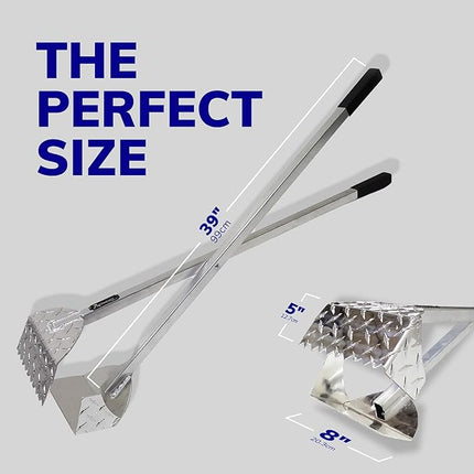 ActiveDogs Dog Poop Scooper Heavy Duty - Best Ever Dog Pooper Scooper with Teeth - Outdoor Welded Aluminum Metal & Solid Bolt Pet Waste Removal Shovel, USA Made