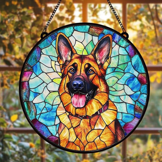 Custom Dog Portrait Stained Glass Light Catcher, Pet Memorial Stained Glass Photo Light Catcher, Staineds Glass Dog Memorial, Loss of Dogs Sympathy Gift Personalized, Pet Loss Gift /8