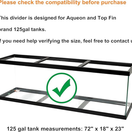 Acrylic Aquarium Divider Kit 5.5/10 / 20L / 20H / 29 / 40B / 55/75 / 125gal Fish Tank with Suction Cups