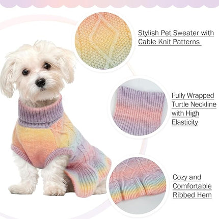QBLEEV Girls' Small Dog Sweaters - Soft, Warm Winter & Fall Pullover Sweaters with Turtleneck & Vest Options for Female Puppies & Dogs - XS