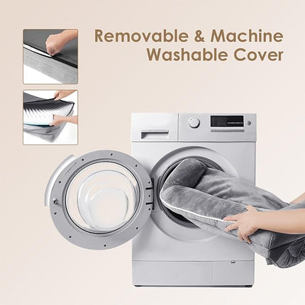 EHEYCIGA Orthopedic XL Dog Beds, Waterproof Memory Foam Dog Bed for Extra Large Dogs, Non-Slip Bottom and Egg-Crate Foam Big Pet Couch Bed with Washable Removable Cover, Grey