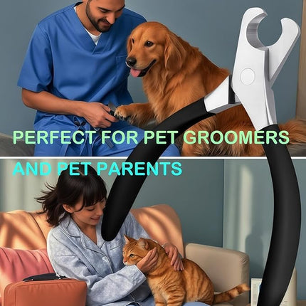 Large Dog Nail Clippers Wide Jaw Opening Heavy Duty Dog Nail Trimmer Cat Claw Clippers(Black)