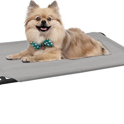PHYEX Raised Pet Cot for Small Pets, Elevated Dog Bed with Breathable Mesh, Sturdy Steel Frame for Indoor & Outdoor Use, Non-Slip Design, Easy Clean, 33-Inch Grey