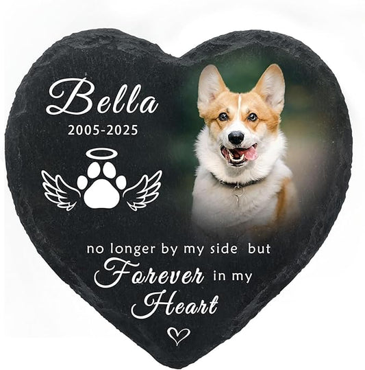 Dog Memorial Gifts for Loss of Dog Cat,Personalized Pet Memorial Stone with Photo Name,Custom Pet Remembrance Gifts,Cat Memorial Sympathy Gift,Dog Passing Away Gifts,Memorial Plaques for Dogs