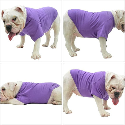 Lovelonglong Bulldog Clothes Dog Clothing Blank T-Shirt Tee Shirts for French Bulldog English Bulldog American Pit Bull Pugs 100% Cotton Skin Care Purple B-L