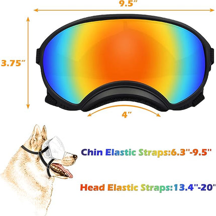 Large Dog Sunglasses with Adjustable Strap UV Protection, Winproof, Suitable for Medium-Large Dogs
