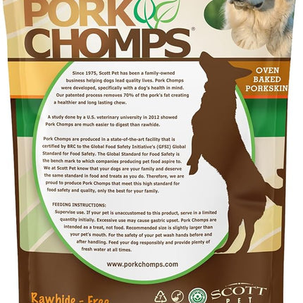 Pork Chomps Baked Pork Skin Dog Chew, 6-inch Twists, Peanut Butter Wrap, 4 Count (Pack of 2)