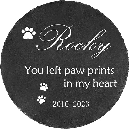 Ships Next Day Personalized Pet Memorial Stone for Loss of Dog Cat, Custom Photo Name Memory Headstone Garden Grave Marker Bereavement Sympathy Gift