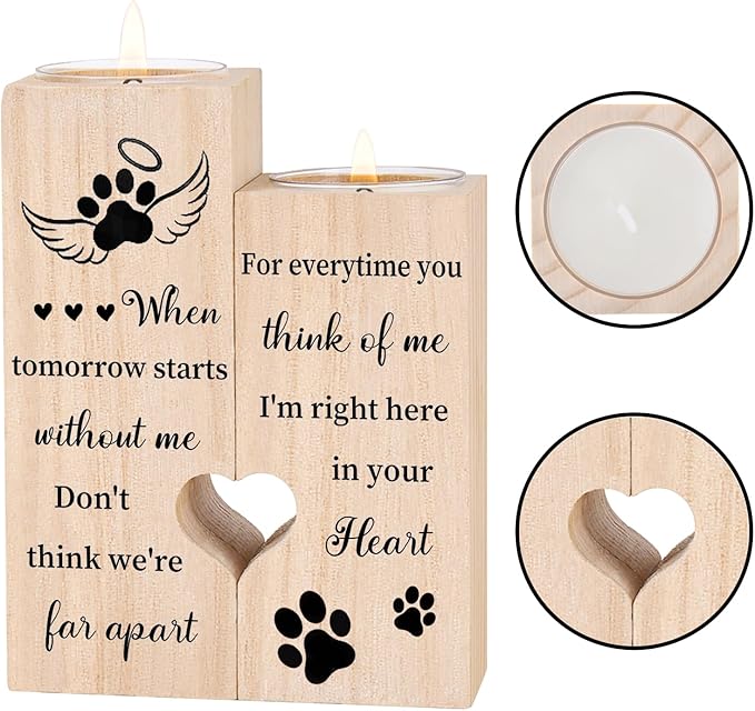 Pet Memorial Gifts for Dogs, Candle Holders - Loss of Dog Sympathy Gift, Loss of Pet