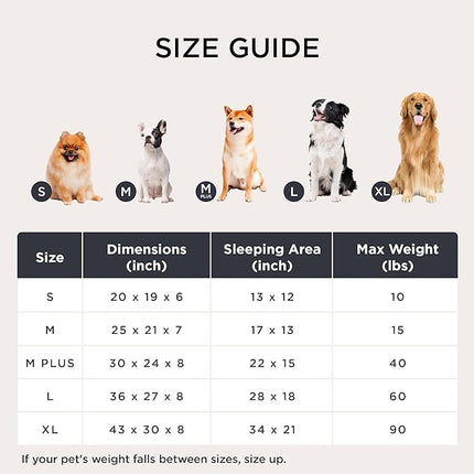 Bedsure Cute Dog Beds Large Sized Dog - Washable Furry Pet Beds, Rectangle Orthopedic Corduroy Fleece Puppy Beds with Removable Zipper Cover, 20x19x6 inches,Night Blue