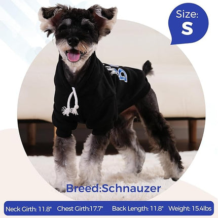 BINGPET Mommy's Boy Dog Sweater with Hood and Leash Hole,Warm Fleece Dog Hoodie & Winter Coat for Small to Large Dogs,Cold Weather Pet Clothes(Small)