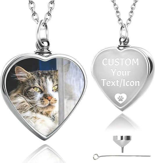 Custom Pet Necklace, Personalized Dogs Necklaces for Women, Dogs Remembrance Jewelry, Picture Necklace Personalized Photo, Customized Dog Memorial Gifts for Loss of Dog