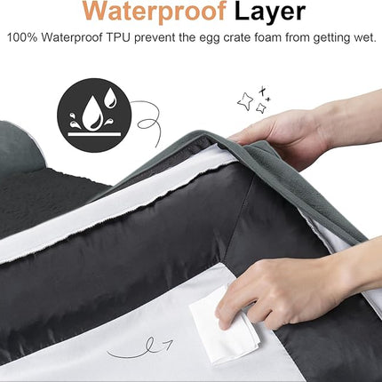 Large Dog Bed Orthopedic Washable: Beds Bolster XL Bed Big XLarge Dogs Memory Foam Sofa Couch Waterproof Removable Cover - Dark Grey