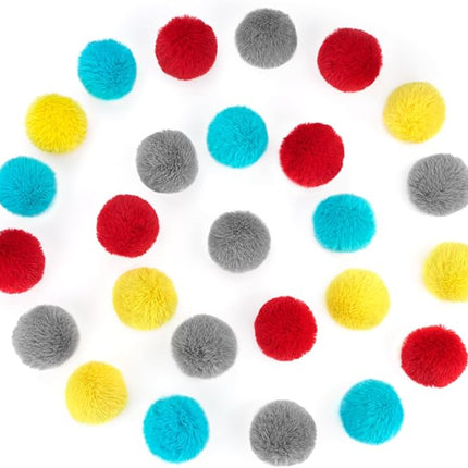 CHIWAVA 24PCS 1.8" Catnip Furry Cat Toys Ball Soft Pom Pom Balls Kitten Chasing Quiet Play Assorted Color