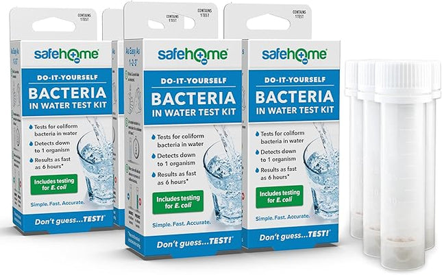 Safe Home® DIY Bacteria in Water Test Kit – Results as Fast as 6 Hours – Detects 50 Different Species of Coliform Bacteria – EPA Lab Certified – Made in the USA – (4 Pack)