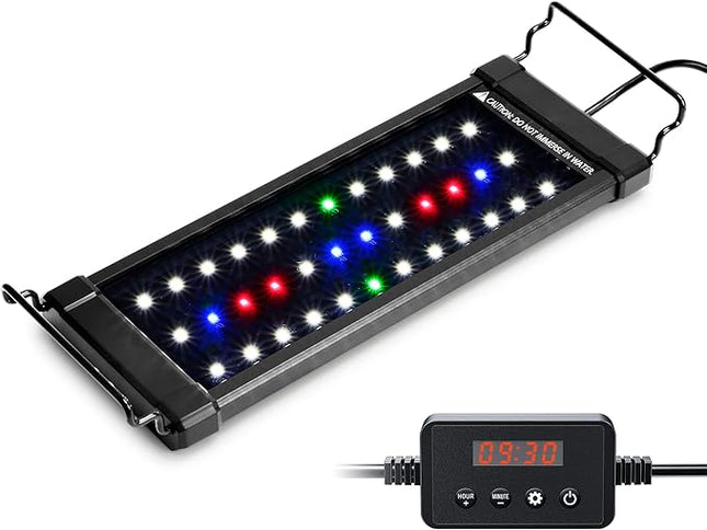 NICREW ClassicLED Plus LED Aquarium Light with Timer, 10 Watts, for 12 to 18 Inch Fish Tank Light, Daylight and Moonlight Cycle