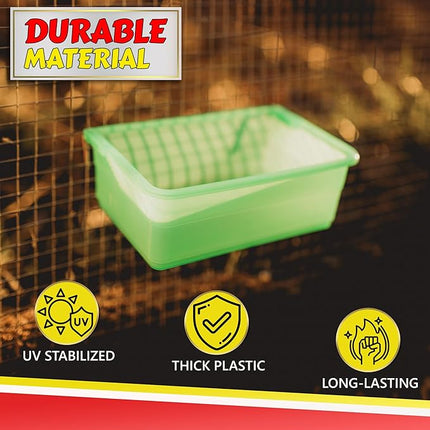 Chicken Cage Cup, 27oz - for Water, Treat, Feed and More - Small Feeder and Waterer Dish for Duck, Baby Chick, Pigeon, Quail, Gamefoul, Parakeet - Poultry Accessories for Bird Cages, Green