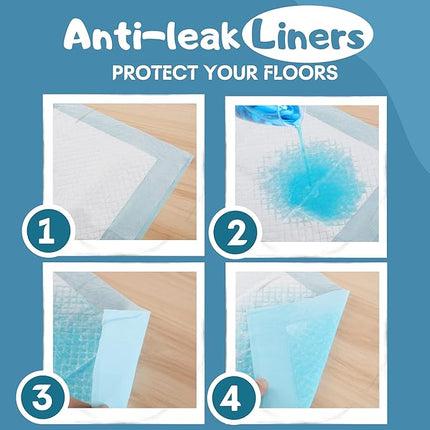 (100-Pack) 17.8"x23.5" (45x60cm) Quick-Dry Dog and Puppy Toilet Training Pads - Ultra Absorbent Pet Pee Pads - with Leak-Proof Moisture Locking Technology - Perfect for Medium Dogs, Cats, and Rabbits