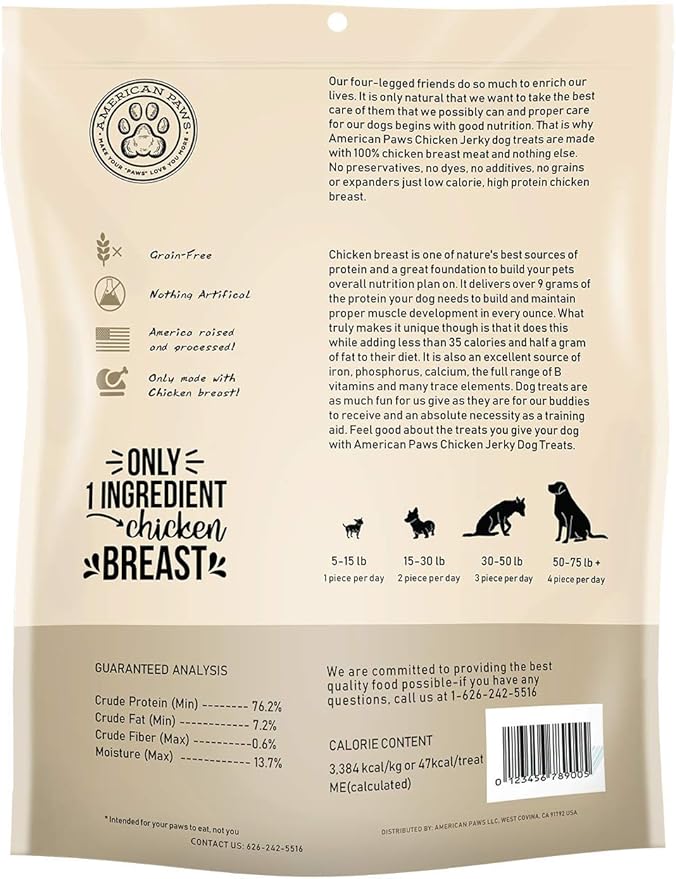 American Paws Chicken Jerky Dog Treats Made in USA (5 LB)