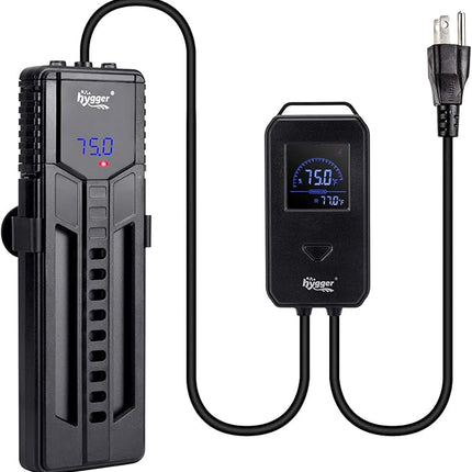 hygger 500W Metal Steel Aquarium Heater for Fresh Water, Digital Submersible Heater with Built-in Thermometer, External LCD Display Thermostat Controller, for Fish Tank 60-120 Gallon