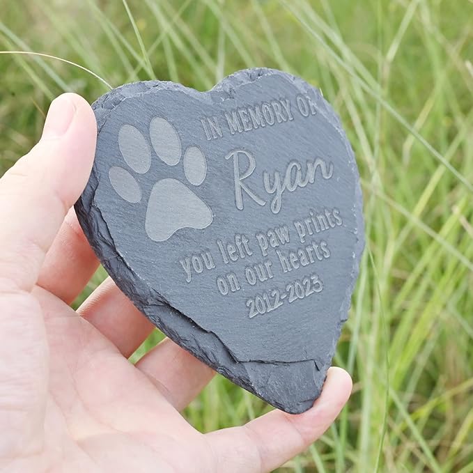 Personalized Pet Memorial Stones - In Memory of Dog or Cat, Sympathy Gift for Pet Loss