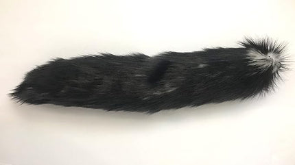 Bianna Creations Luxury Animal Super Soft Faux Fur Tail, Candy Black Wolf, 20" for Dogs, Halloween Costume Accessory