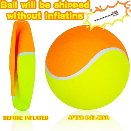 Big Tennis Ball for Dogs, Giant Dog Tennis Ball Toy Large Outdoor Sports Gift for Small Medium Large Dog (Yellow Orange, 9.5 inch)