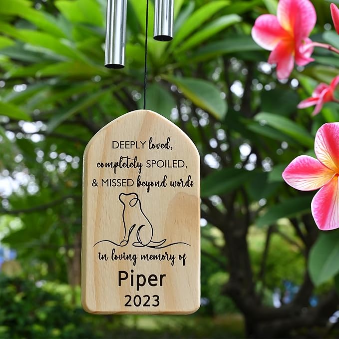 Dog Memorial Gifts, Jocidea Personalized Pet Memorial Wind Chime, Loss of Dog Sympathy Gift, Pet Remembrance Gifts, in Memory of Dog Cat, Loss of Pet - Deeply Loved