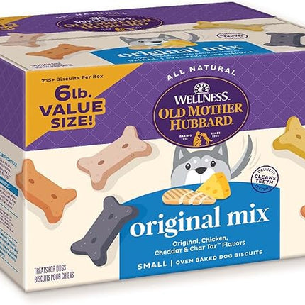 Old Mother Hubbard Wellness Original Mix Dog Biscuits, Natural, Training Treats, Four Flavors, Small Size, (6 Pound Bag)