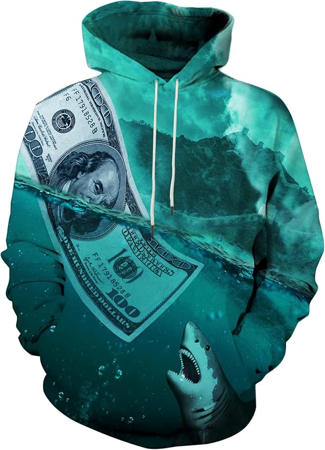 Yasswete Unisex Adults 3D Printed Fashion Hoodies for Men Women Pullover Novelty Sweatshirts with Big Pockets