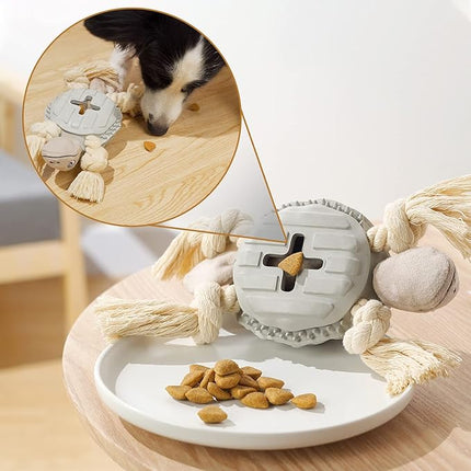 Dog Toys, Multi-Function Chew Toy for Teeth Cleaning, Food Dispensing Toys Medium, Large Dogs (Turtle, Grey)