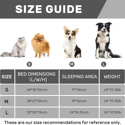 Hollypet Fluffy Plush Pet Cat Couch Soft Calming Pet Sofa Beds for Medium Small Cats and Dogs, Forest Green and White