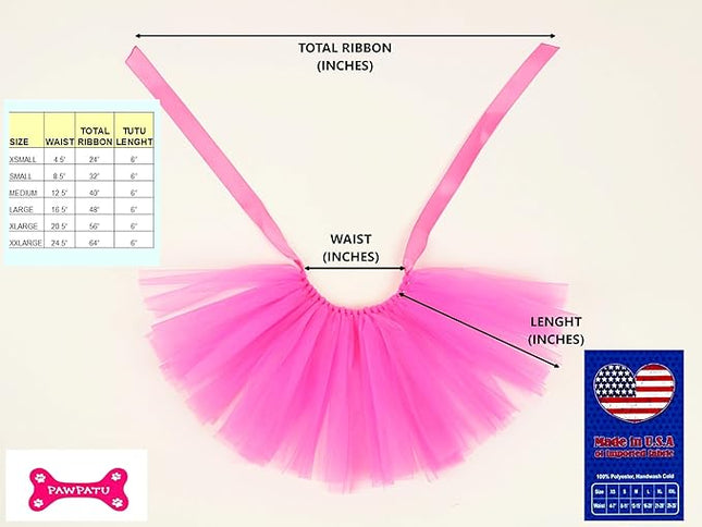 Handcrafted in USA Hotpink Tulle Tutu for Small Dogs