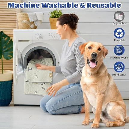 Washable Pee Pads for Dogs Large 48" x 48" 2-Pack Reusable Puppy Pads Pet Training Pads, Fast Absorb Dog Mats, Waterproof Whelping Pad, Non-Slip Protects Against Urine Leakage