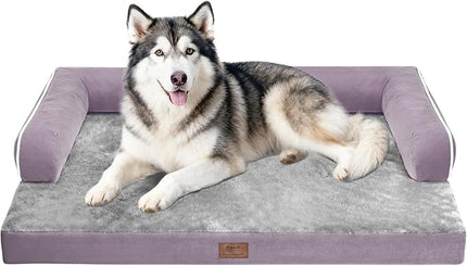 Dog Bed Large Sized Dogs-Orthopedic Waterproof Bed for Dogs,Large Dog Beds with Washable Removable Cover & Non-Slip Bottom
