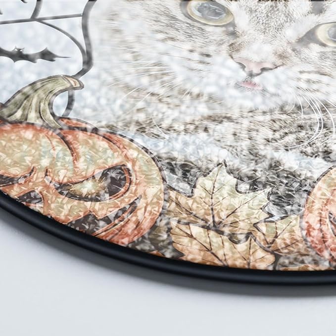 Custom Stained Glass Dog Halloween, Personalized Pumpkin Dog Portrait from Photo, Spooky Dogs Fall Decor, Dogs Witch Halloween, Pet Sympathy Gift, Pet Memorial Decor /20