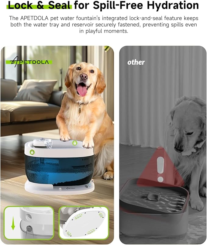 Wireless Cat Dog Water Fountain,Battery Operated Dog Water Dispenser with Motion Sensor, 237 oz/ 7L Cordless Cat Fountain Water Bowl for Large Dogs Cats Multi-Pets - FP30