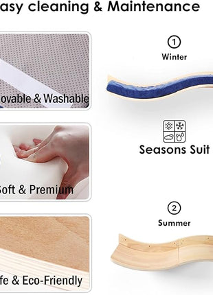 Cat Wall Shelves for Large Cats - Wall Mounted Furniture with Comfortable Cushion, Perfect Perch and Bed for Multi-Cat Households - 35 inch Wavy Shelf for Climbing, Playing, Resting, and Lounging