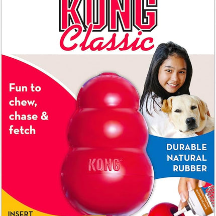 KONG Classic Stuffable Dog Toy - Fetch & Chew Toy for Dogs - Treat-Filling Capabilities & Erratic Bounce for Extended Play Time - Durable Natural Rubber Material - for Extra Small Dogs