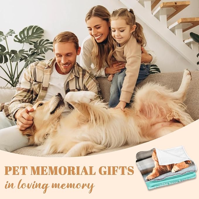 Custom Dog Memorial Blanket, Pet Memorial Gifts for Dogs, Personalized Pet Memorial Blankets, Dogs Bereavement Passing Away Gift, Loss of Pets Sympathy Gift, Customized Dog Blankets, Cat Memory Gifts