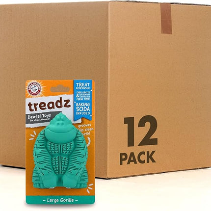 Arm & Hammer for Pets Super Treadz Gorilla Dental Chew Toy for Dogs - Dog Dental Toys Reduce Plaque & Tartar Buildup Without Brushing - Safe for Dogs up to 35 Lbs (Pack of 12)
