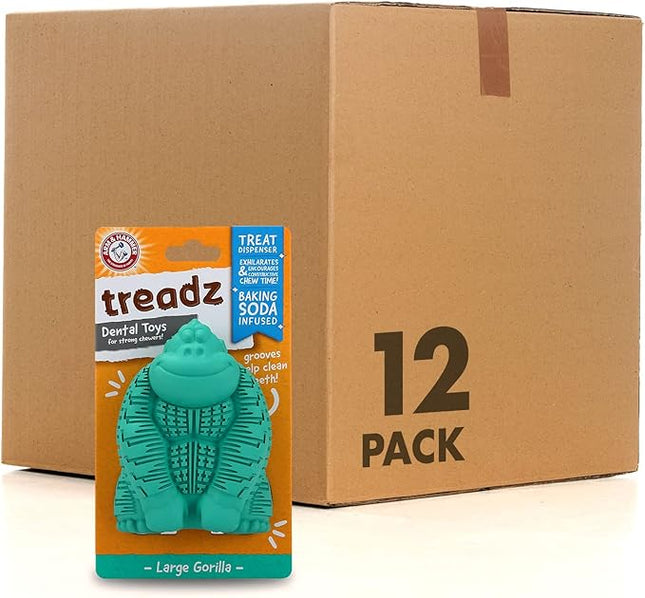 Arm & Hammer for Pets Super Treadz Gorilla Dental Chew Toy for Dogs - Dog Dental Toys Reduce Plaque & Tartar Buildup Without Brushing - Safe for Dogs up to 35 Lbs (Pack of 12)