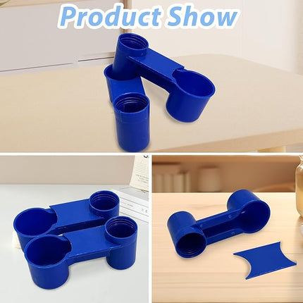 kathson 20 Pcs Bird Drinker Feeder Plastic Soda Pop Water Bottle Cup Ideal for Chicken Pigeons Birds Feeder Trough Animal Feeding Accessories (Blue)