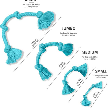 Playology Rope Toys for Dogs | Tug of War Dog Toy for Aggressive Chewers | Peanut Butter Scented Dog Toys | Mega Rope Toy for Interactive Play