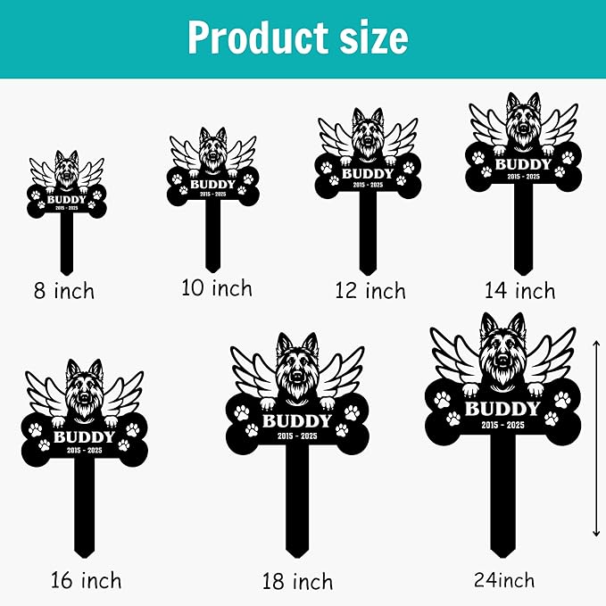 Custom Dog Grave Markers Outdoor | Personalized Pet Grave Markers Dog Memorial Headstone | Personalized Pet Graveyard for Pets Owners | Best Memorial Gifts for Your Furry Friends Passed Away